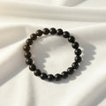 Natural Matte Black Onyx Gemstone Bead Bracelet Bangle Ball Shape Yoga Accessory for Men and Women Gift