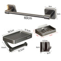Hot Selling Bathroom Accessories Set Aluminum Bathroom Hardware Set Black White Gray Wall-mounted Self-adhesive 4-piece Sets