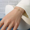 Joyas Acero Inoxidable Hot Selling Minimalist Jewelry Sample Design Thin Chain Single Stone Cubic Zirconia Bracelet for Women