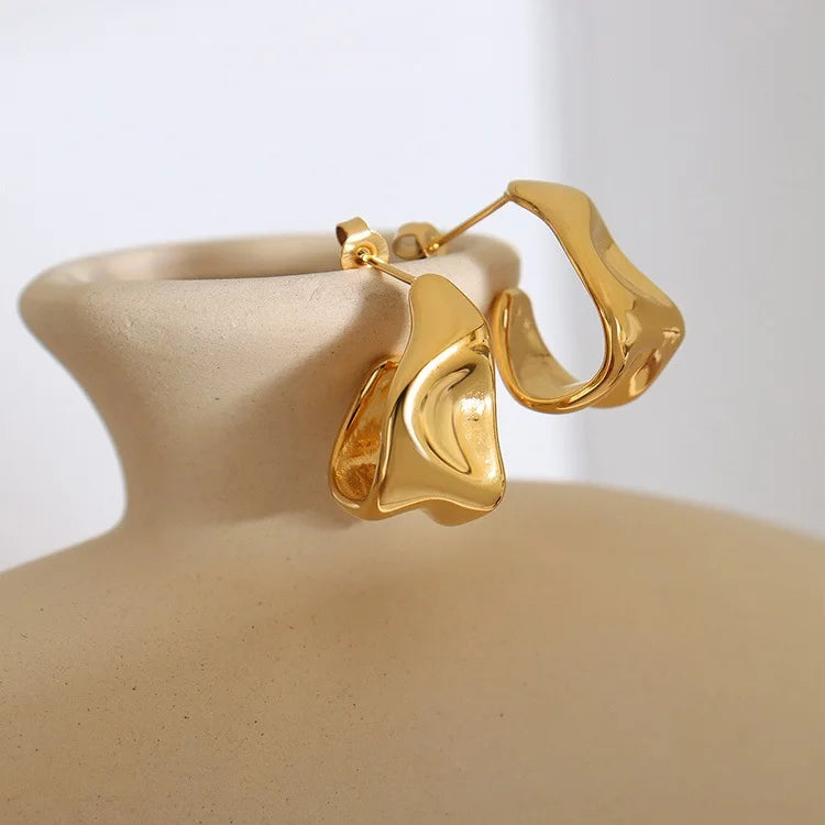 French 2022 New Product Design Metal Special-shaped Geometric Earrings Female Bridal Earrings