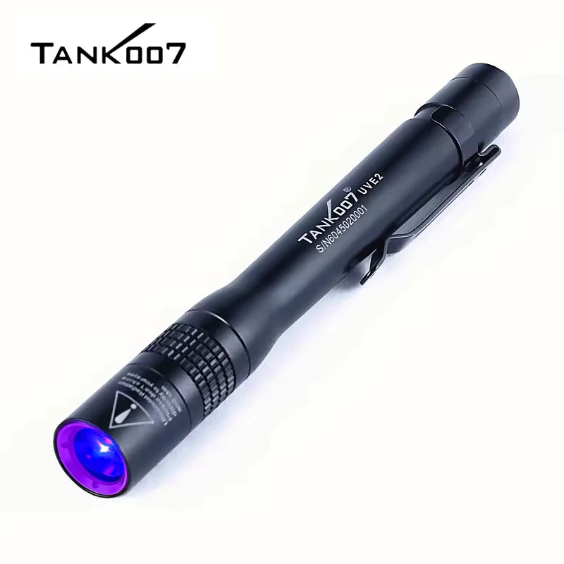 Tank007 Pocket 365nm UV Flash Light Portable EDC Fluorescent Detection Medical Flashlight Aluminum Blacklight Torch Linterna LED