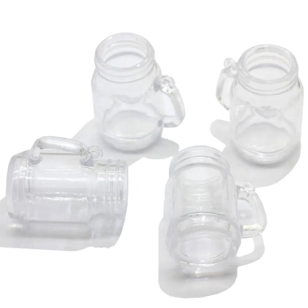 Clear 3D Mini Empty Mug Shaker Charms for Boba Tea Drinks Jewelry Keychain Accessories DIY Resin Decoration Artificial Model
