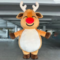 Walking Christmas Inflatable Reindeer Mascot Big Cartoon Plush Material Adult-Sized Cosplay Animal Costume Carnivals 2/2.6m