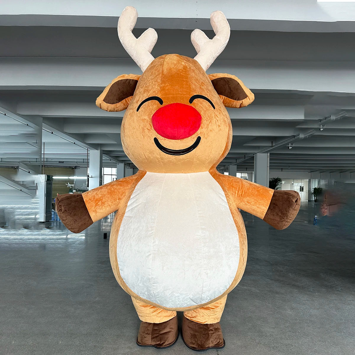 Walking Christmas Inflatable Reindeer Mascot Big Cartoon Plush Material Adult-Sized Cosplay Animal Costume Carnivals 2/2.6m