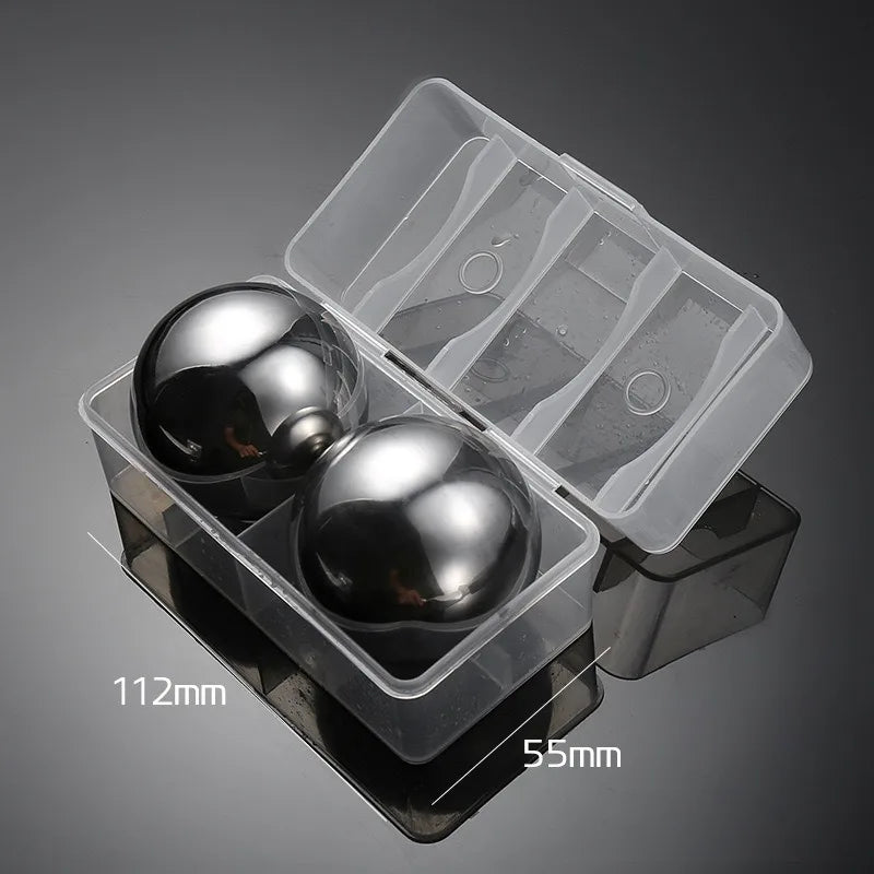 Wholesale Ice Cube Stainless Steel Ball Whiskey Chilling Stones 2pcs 55mm Reusable Metal Beverage Chilling Whiskey Stone