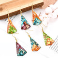 Hawaii Beach Jewelry Sediment Stone Geometry Earring Stainless Steel Earrings with 18k Gold Plated Gems Jewelry Chakra Earing