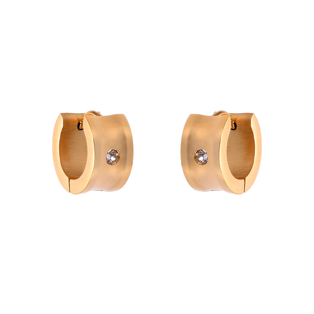 Fashion Stainless Steel Tarnish Free 2026 Geometric Zircon Trendy 18K Gold Plated Chunky Hoop Earrings for Women