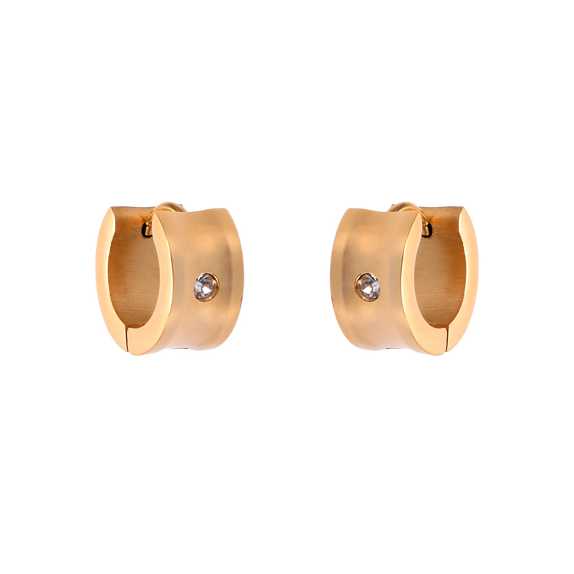 Fashion Stainless Steel Tarnish Free 2026 Geometric Zircon Trendy 18K Gold Plated Chunky Hoop Earrings for Women