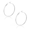 2025 Wear Forever 2025 Classic Silver Titanium 40mm Medium Fashion Hoop Earrings