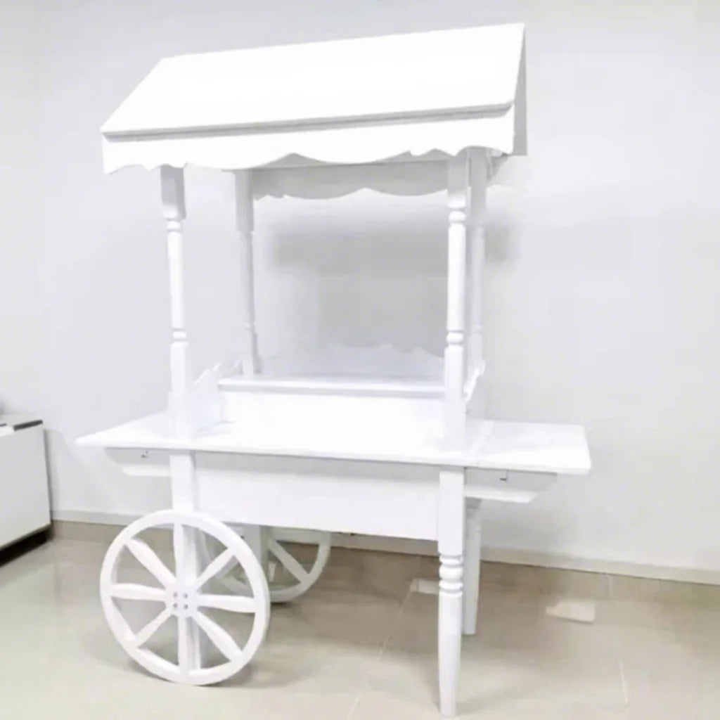 BJ220105-1 Wholesale White Wedding Sweet Cart Dessert Candy Carts for Parties