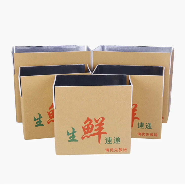 Factory Custom Insulated Shipping Boxes Aluminum Foil Liner Insulated Carton Box for Frozen Food