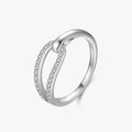Ailmay Real 925 Sterling Silver Simple Geometric Double-Button Finger Ring for Women Girls Anti-Allergy Fine Jewelry Gifts