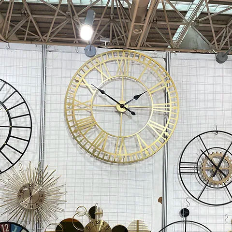 60cmMultipurpose Wall Decor Outdoor European Style Wall Clocks Luxury Large Round Gold Wall Mounted Clock