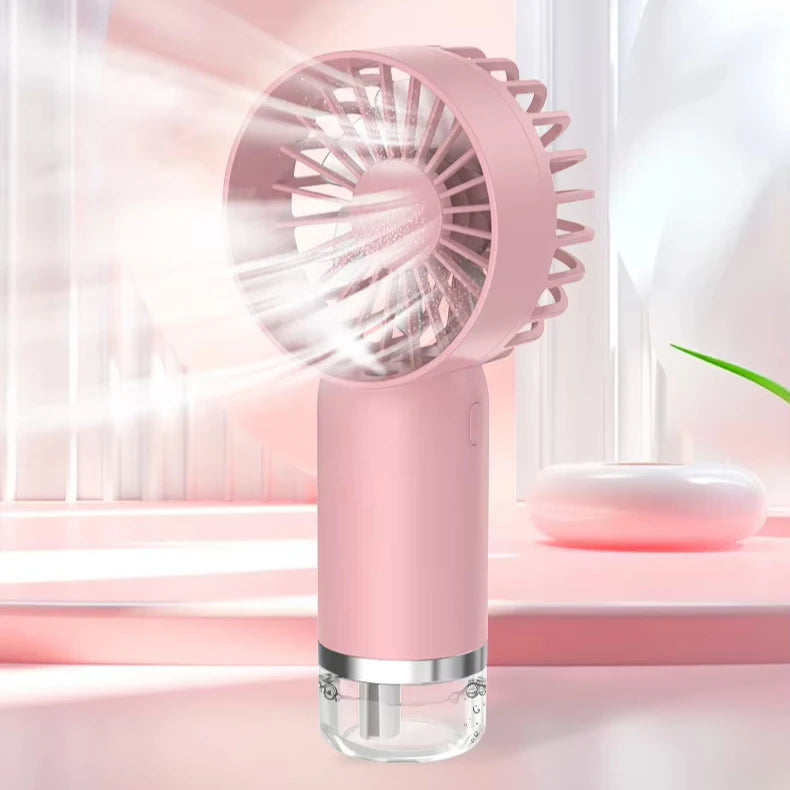 Portable Mini Fan Handheld Rechargeable 3 Speed Level Usb Charging Capabilities Mini Water Mist Hand Fan for Outdoor Sports
