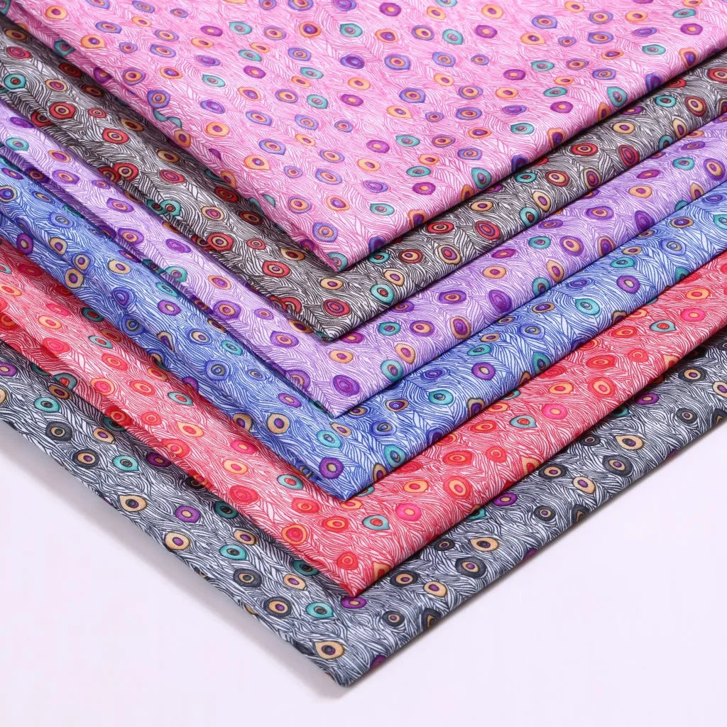 Wholesale Modern Peacock Floral Polyester Fabric Printed Lining Material Chemical Fiber Plain Weave Tablecloth Garment Lining