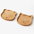 Solhui Solid Wood Dinner Plate Cartoon Wooden Tray Dishes Bread Fruit Plate Cute Dessert Children Tableware