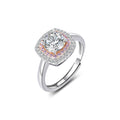 Customizable Women's Engagement Ring 925 Sterling Silver White Gold Plating Adjustable Wedding Jewelry for Parties Moissanite