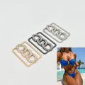 Gold Square Hardware Bikini Black Connector for Swimwear Accessories Branding Waterproof Gold Metal Accessories for Bikinis