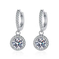S925 Sterling Silver Classic round Bag Earrings Premium Moissanite Jewelry with Classic round Bag Design