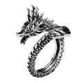 Real Solid 999 Silver Dragon Rings Vintage Men's Adjustable Thai Silver Ring Domineering Men's Fine Jewelry