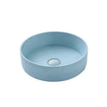 Wholesale Round Shape Cement Wash Basin Blue Color Counter Top Bathroom Sink Concrete Lavabo