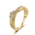 Best Selling Fashion 18K Gold Rings Women's Wedding Rings Brass Zircon Jewelry