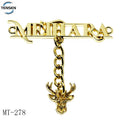 Custom Fashion Gold Letter Logos Maker Zinc Alloy Shoelace Metal 2 Holes Tags Sewing Handbags Brand Label Plate for Bikini