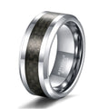 OAHLAN Personalized 6mm/8mm Black Fiber Inlay Tungsten Carbide Ring for Men Women Engagement Wedding Band Fashion Jewelry MegaBDM