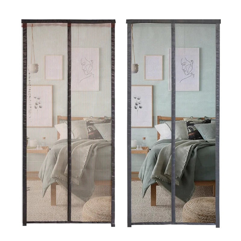 Modern Magnetic Mesh Door Curtain Anti-Mosquito Insects Hands-Free Design with Durable Polyester Screen Netting