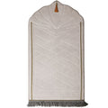 Muslim Islamic Ramadan Soft Velvet Embossed Foam Non Slip Thick Sejadah Triangle Prayer Mat