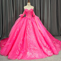 Women'S Off Shoulder Quinceanera Dresses Lace Appliques Tulle Ball Gowns Dress for Sweet 15 16 6646