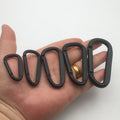 Custom Flat D-Shaped Carabiner 4cm to 8cm All Matte Black Design with Laser or Sprinting Logo for Hooks