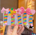 Bow Knot Colorful Telephone Wire Hair Ties Women Girls Elastic Hair Bands Spiral Coil Rubber Bands Ponytails Hair Accessories
