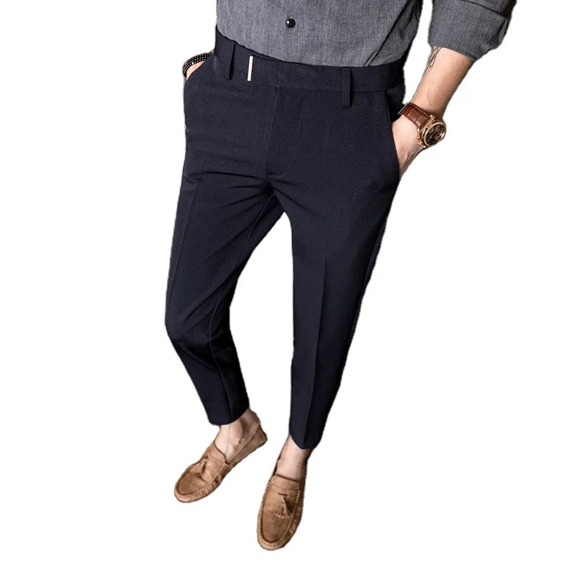 Wholesale Plus Size Men's Straight Mid Waist Slim Casual Business Formal Suit Pants