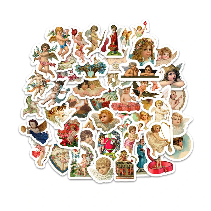 50pcs  Angel Stickers for Skateboard Laptop Guitar Kids Toys Sticker Cute Girl Series Waterproof Decals Sticker