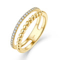 925 Sterling Silver Basking Plated Couple's Ring Parallel Zirconia Can Be Gold Plated Engagement Ring Women