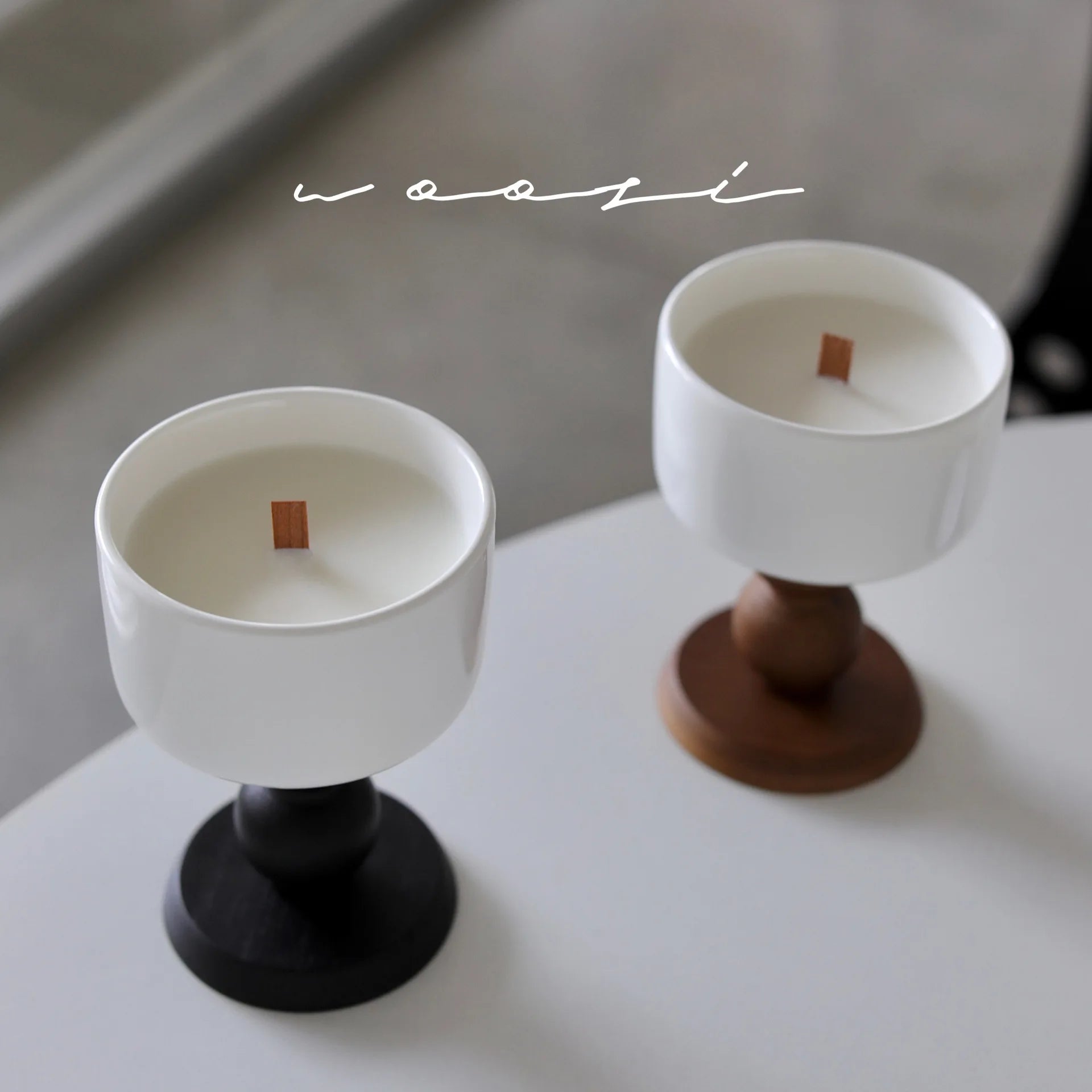 Home Decoration Costom Wood High Foot Ceramic Incense Candlestick Decoration Private Label Aromatherapy Luxury Scented Candle