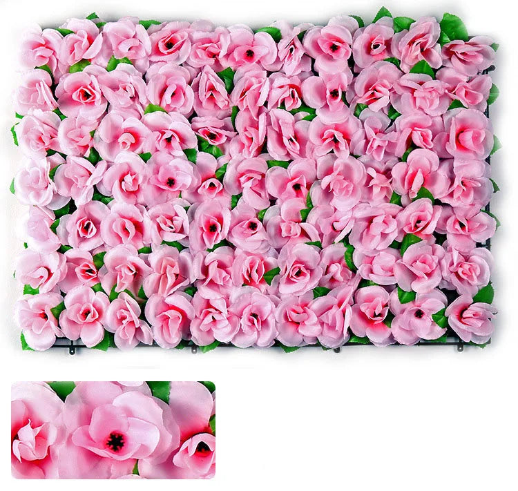 40x60cm Artificial Flower Wall Panels Pink/White Flower Backdrop Wall for Home Party Wedding Christmas Festival Photo Background