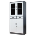 Assemble Metal Cupboard Glass Door Filing Cabinet Steel Document Storage Cabinet with 2 Drawer