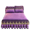 K1230 Cotton Blend Bed Sheet Cover Wedding Housewarming Graceful Bedspread Lace Fitted Sheet Cotton Bed Cover Skirt