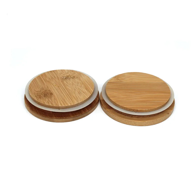 Polished Bamboo Lids for Candle Jars and Storage Bottles-Eco-Friendly Home Decor