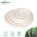 Eco-friendly 100% Compostable Biodegradable Sugarcane Bagasse Plate Microwaveable Tray for Camping Parties Use for Salad Snack