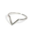 Womens Everyday Silver Jewelry V Shape Stackable Open Finger Ring Minimalist Style Ring
