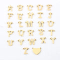 Wholesale Stainless Steel A-Z Double Hanging Hole Letters DIY Jewelry Making Pendant with Wholesale Charms Component