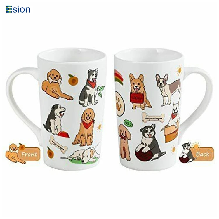 Custom Dog Mug Cartoons Kids Ceramic Cute Animal Face Shaped Coffee Cute Decal Mugs