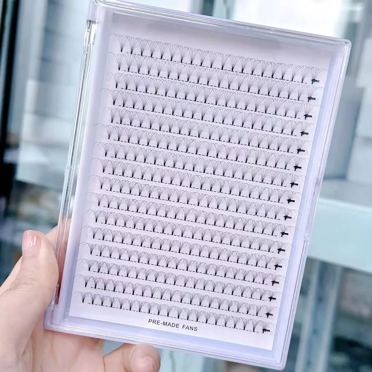 Private Label XXL Trays for Premade Silk Eyelash Extensions 3D 4D 5D 6D 7D 8D 10D C D DD Curl 8-18 mm Wholesale Fan Eyelash