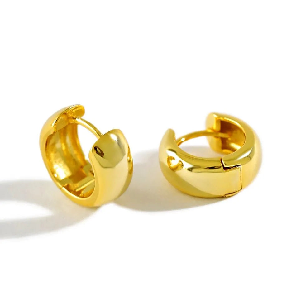 Wholesale Chunky Big Hoop Earrings 925 Sterling Silver Jewelry Rhodium 18K Gold Plated Jewelry