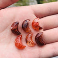 Mini Size Red Fire Quartz Moon Natural Crystal Products Red Fire Quartz Hematoid Moon for Decoration
