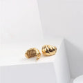 Stainless Steel Jewelry Vintage Twisted Thick Gold Croissant Hoop Earrings Gold Huggie Hoops Chunky Croissant Hoops
