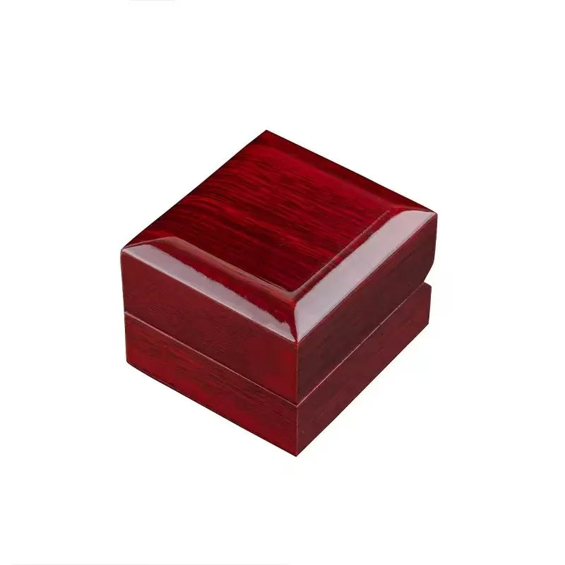 Tailai Irregular Flip Top Mahogany Grain Glossy Piano Lacquer Jewelry Box Premium Gift for Weddings & Anniversaries Ring Case